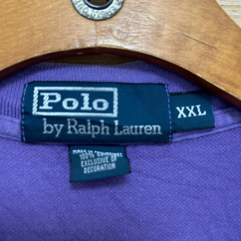 Polo Ralph Lauren Mens XXL Purple Short Sleeve Pique Cotton Pony Logo Polo Shirt